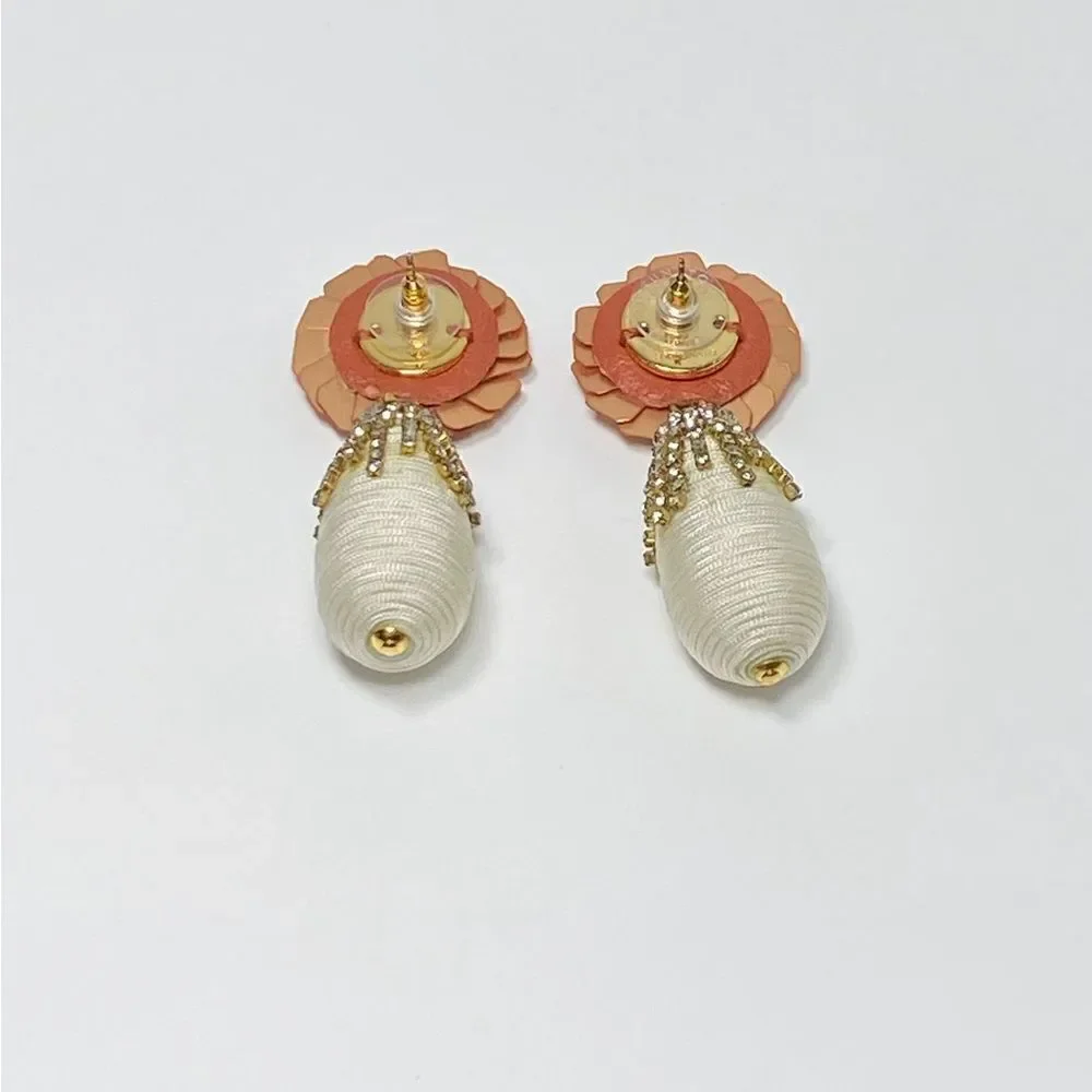 Lizzie Fortunato Le Pavilion Sequin & Crystal Embellished Flower Drop Earrings